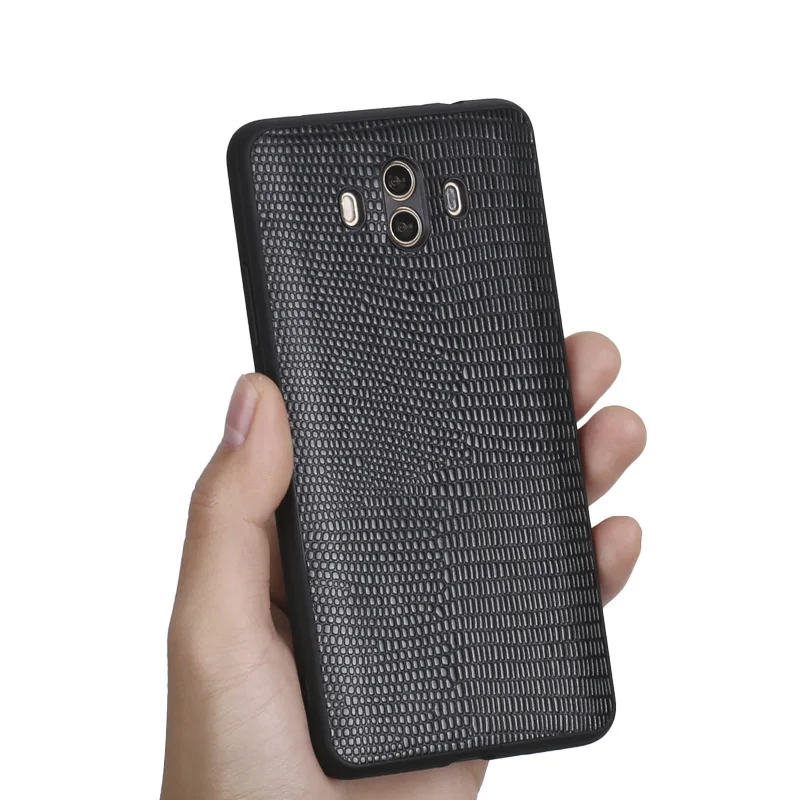 Натуральная кожа чехол для телефона Huawei Mate 9 10 Pro Ящерица Текстура мягкая оболочка