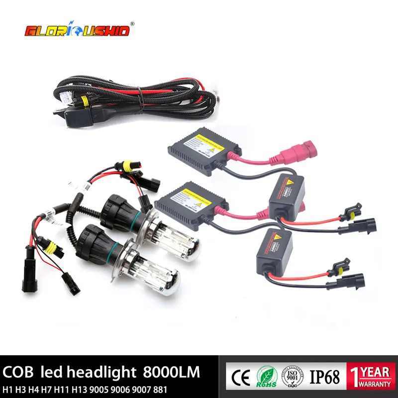 Набор биксеноновых ламп H4 HID 12 В 55 Вт комплект цифровых тонких балластных HB2 9003