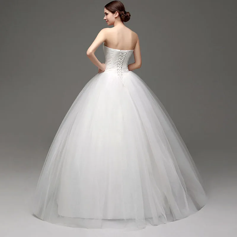 iLoveWedding White/Ivory Ball Gown Wedding Dresses Sweetheart Off the Shoulder Tulle Lace Floor-Length Bridal Gowns 28241 | Свадьбы и
