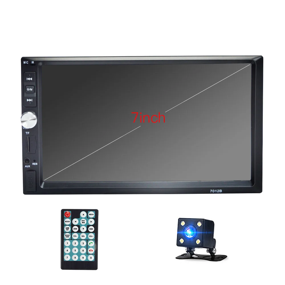 with camera 2 din автомагнитола coche recorder Bluetooth 2din 12 В плеер " HD сенсорный экран MP3 MP5 Авто аудио стерео TF USB FM Авторадио 7012b - Цвет: with camera