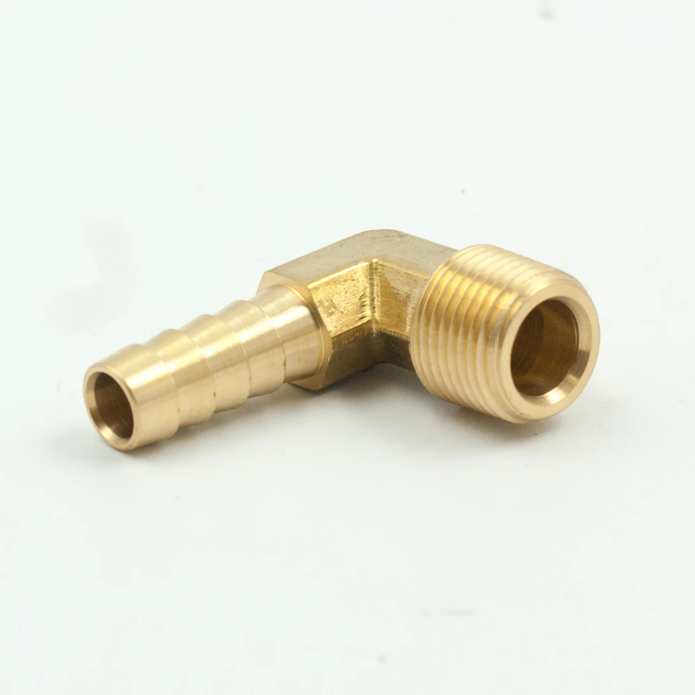 

2pcs Legines Brass Hose Barb Fitting, 90 Degree Elbow, Hose ID 1/4" 5/16" 3/8" 1/2" to 1/8" 1/4" 3/8" 1/2" NPT Male Pipe Adapter