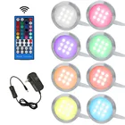 Светодиодные светильники Aiboo RGBW RGB +, 8 ламп с ИК-пультом дистанционного управления, приглушаемые, для кухни, декоративное освещение