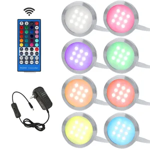 Светодиодные светильники Aiboo RGBW RGB +, 8 ламп с ИК-пультом дистанционного управления, приглушаемые, для кухни, декоративное освещение