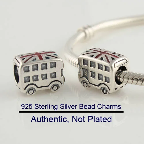 Подвески для браслетов Pandora с флагом Великобритании бусины из стерлингового