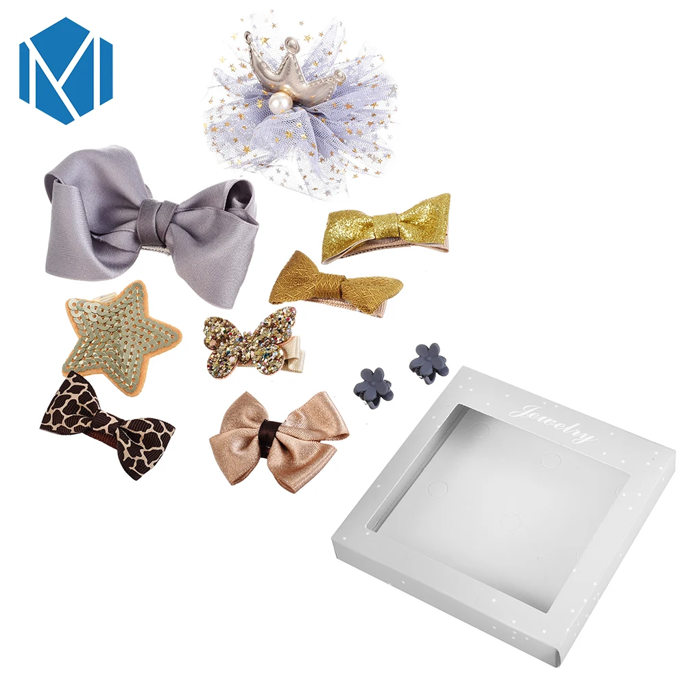 M MSIM 1Box Set=10PCS Children Girls Princess Lace Crown Hair Accessories Set Tiara Bow-knot Star Clips Flower Claws | Детская одежда и