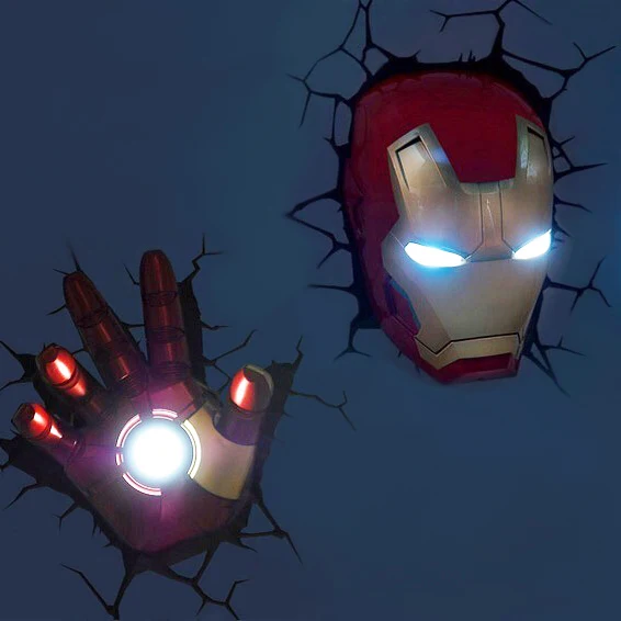 Новый Marvel Мстители Капитан Америка Железный человек светодиодный прикроватный