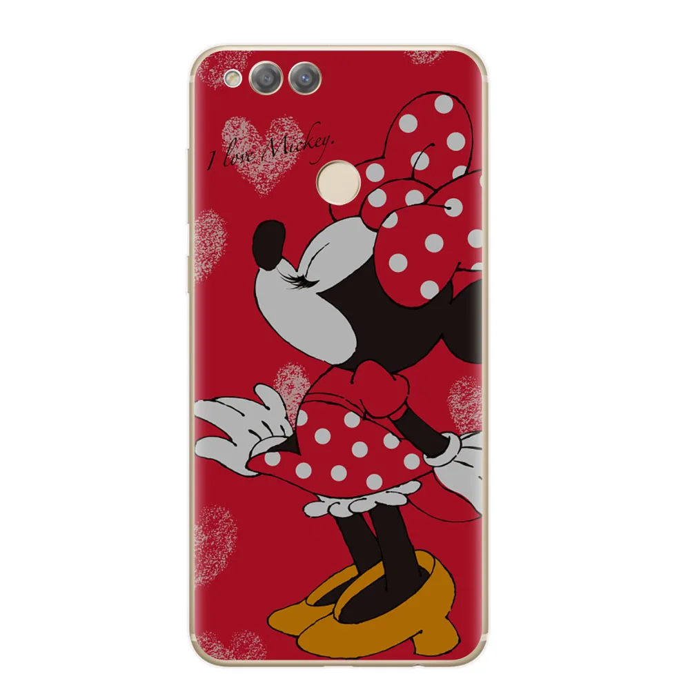Mickey Minnie Phone Case For Huawei Honor 7x Silicone Transparent Cover 7 x 5.93 inch Fundas |