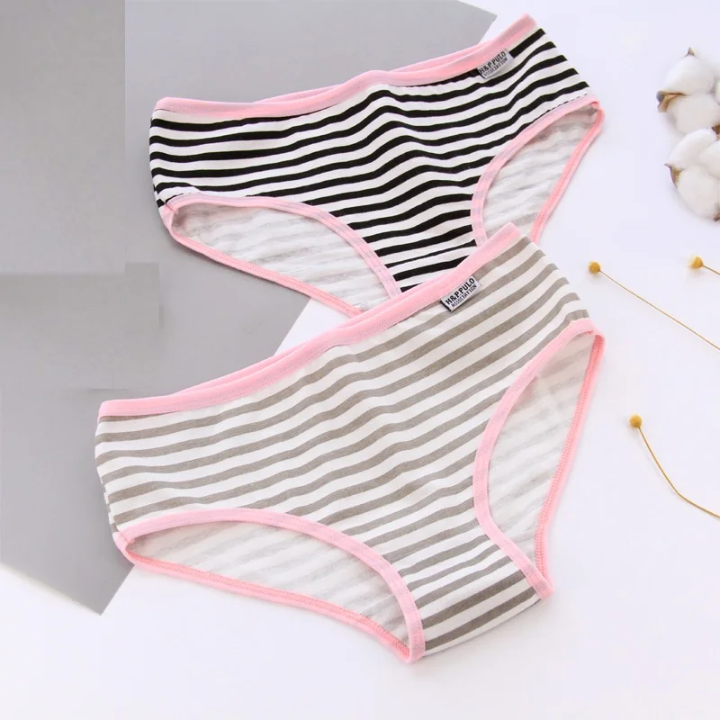 Calcinha Infantil/, партиями по 6 шт./пакет Cotton Candy полосатый молодых трусы для девочек с рисунками из мультфильма «подростков нижнее белье для брюк оптом A001