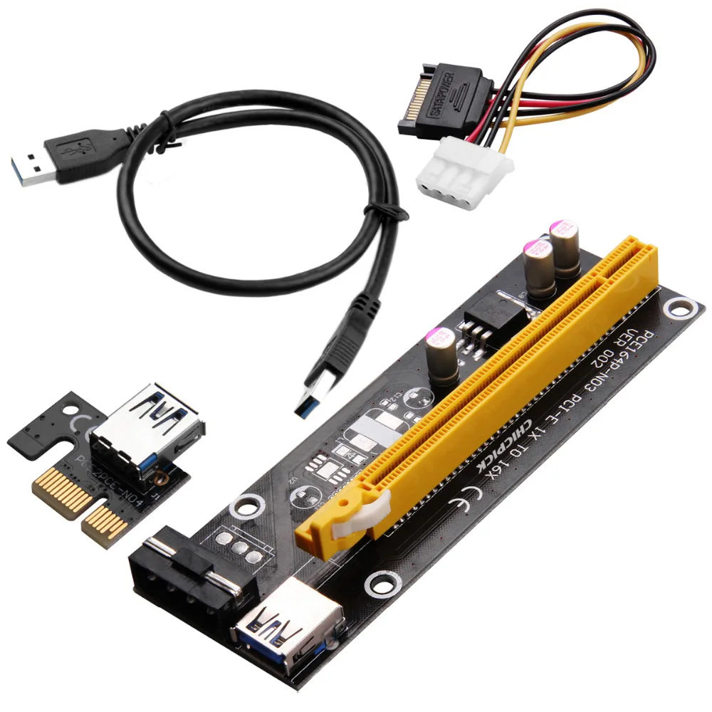 CHICPICK USB 3 0 Pcie PCI E Express 1x до 16x удлинитель Riser Card адаптер BTC кабель|1x to 16x|pci-e expressriser card |