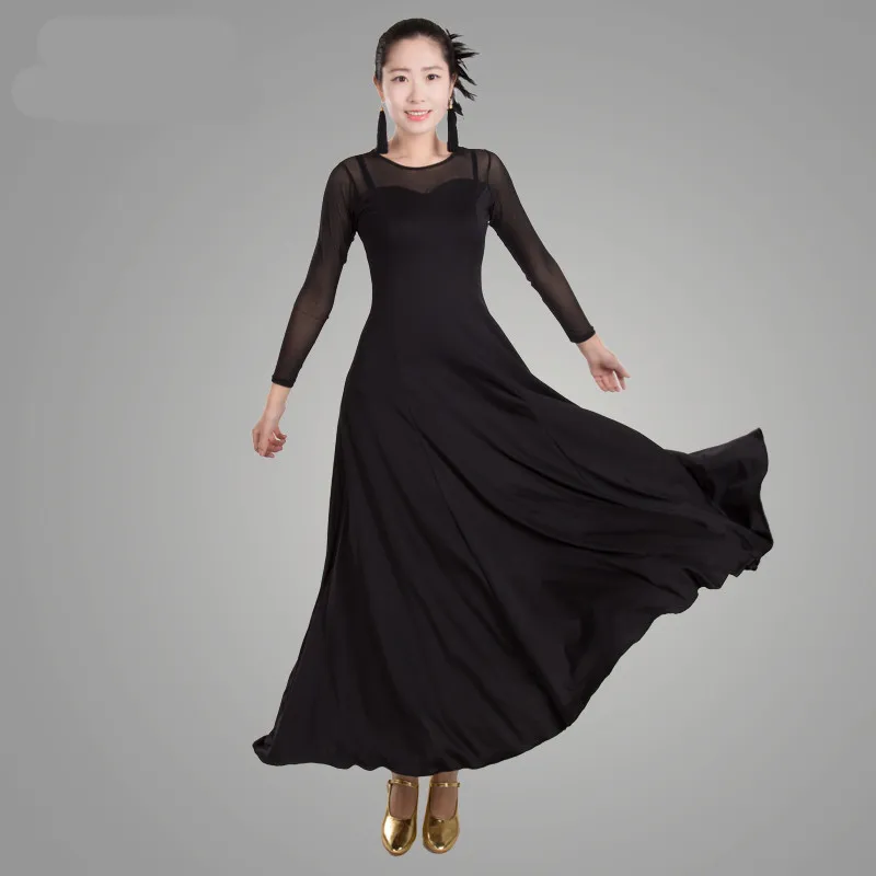 Женское платье для бальных танцев с длинным рукавом|smooth ballroom dance dresses|ballroom dress