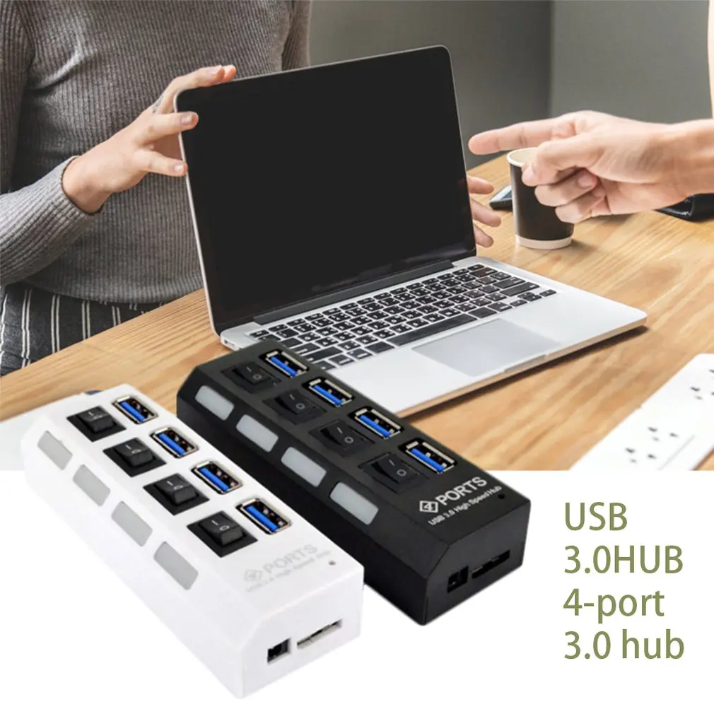 Usb-хаб Micro USB 3,0 концентратор разветвитель с адаптером питания USB 4/7 порт концентратор Высокоскоростной 5 Гбит/с USB разветвитель 3,0 концентратор для ПК Аксессуары