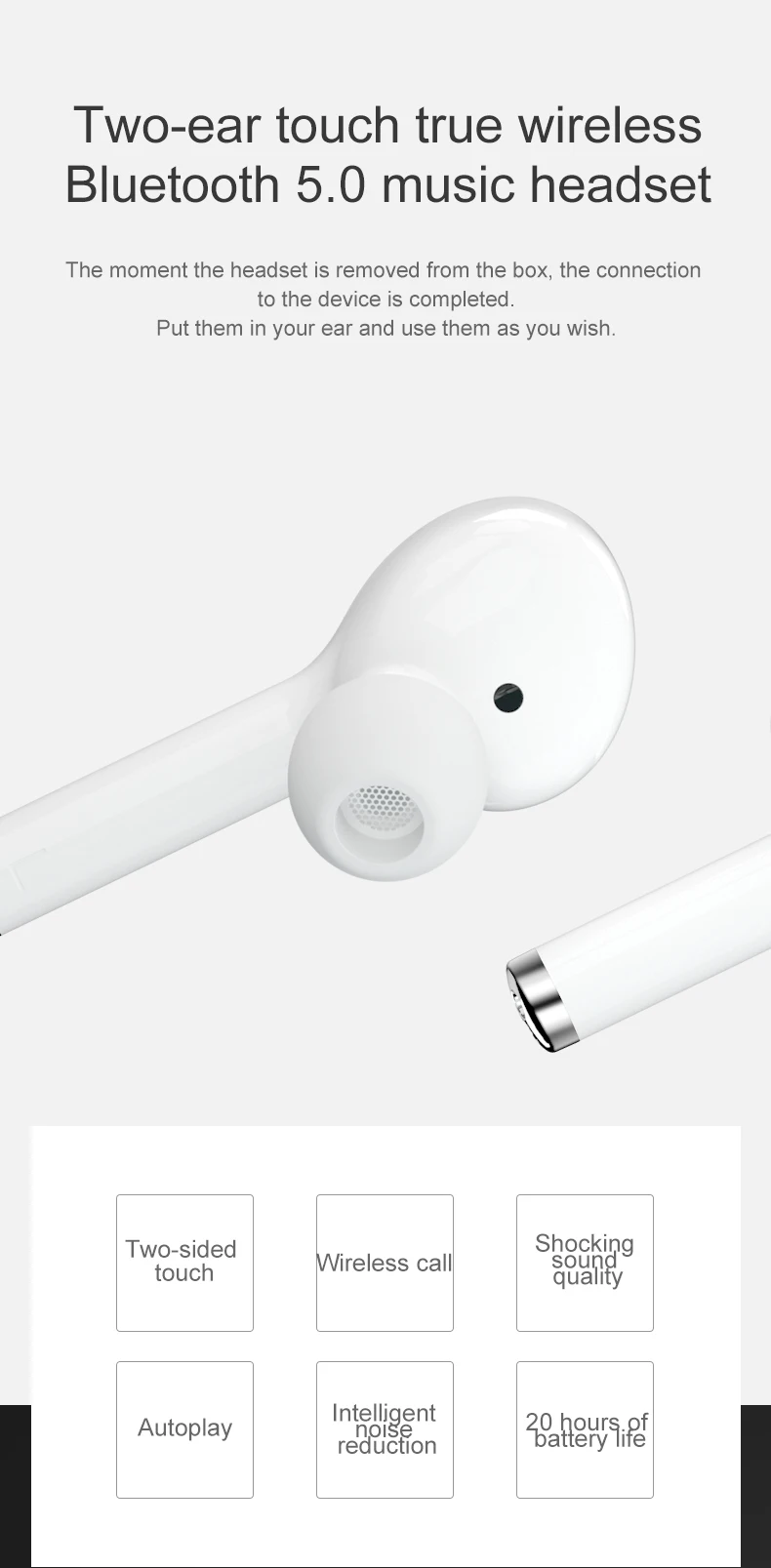 TWS139 Новинка Bluetooth наушники True беспроводной Bluetooth 5,0 с зарядным устройством сенсорное управление водонепроницаемый