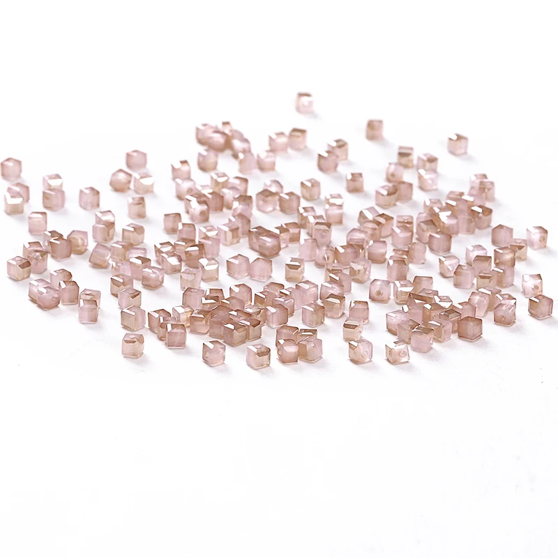 

Light Peach Color AB 100pc 2mm Austria Crystal Cube Beads Loose Beads Square-shape Crystal Beads for beadingJewelry for Girl C-1