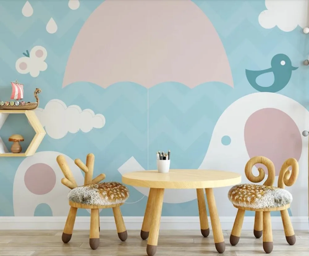 Фон для детской комнаты с изображением слона из мультфильма моэ | Обустройство