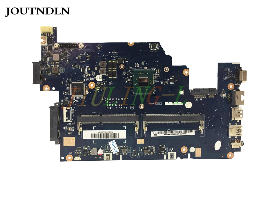 JOUTNDLN для материнской платы ноутбука Acer Aspire E5-511 Z5WAL LA-B211P NBMNY11003 DDR3, протестированной с процессором N3540.