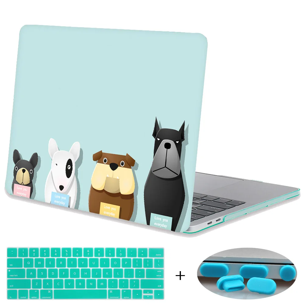 A255-6 Чехол Redlai для Macbook Pro 13 15 Touchbar A1706 A1707 Pro retina 13,3 12 15,4 Air 13 11 жесткий чехол с изображением собаки из мультфильма - Цвет: A255-6