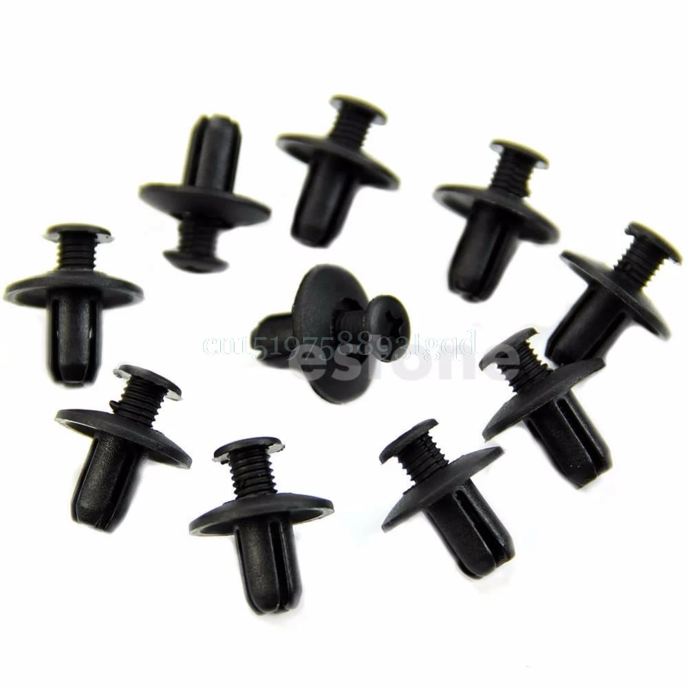 10pcs 8mm Hole Dia Plastic Rivets Fastener Push Pin Clips for Car Fender Bumper | Автомобили и мотоциклы