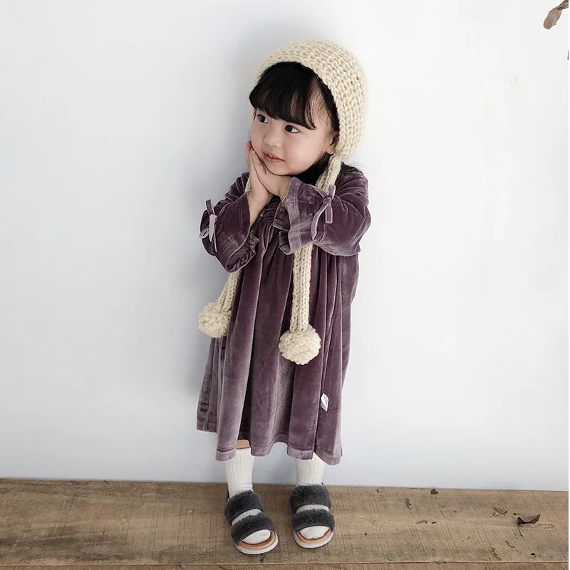 

Kids Dresses for Girls 2019 New Baby Girl Cute Princess Dresses Fashion New Toddler Girl Cute Gold Velvet Casual Dress for Party