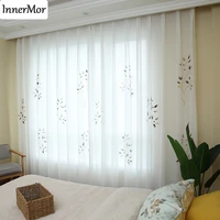 innermor french oil painting style curtains for living room white elegant curtains for bedroom soft tulle for kitchen customized