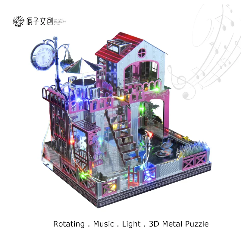 Музыкальная шкатулка Love Building Theme 3D DIY металлическая головоломка классический