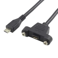 micro usb usb 2 0 male connector to micro usb 2 0 female extension cable 30cm 50cm with screws panel mount hole