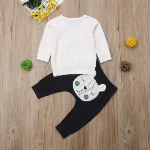 

Baby Boy Cute Animals Tops T-shirt Sweatshirt Long Sleeve Pants 2pcs Outfit Clothes Newborn Baby Boy Girls Clothing Warm 0-18M
