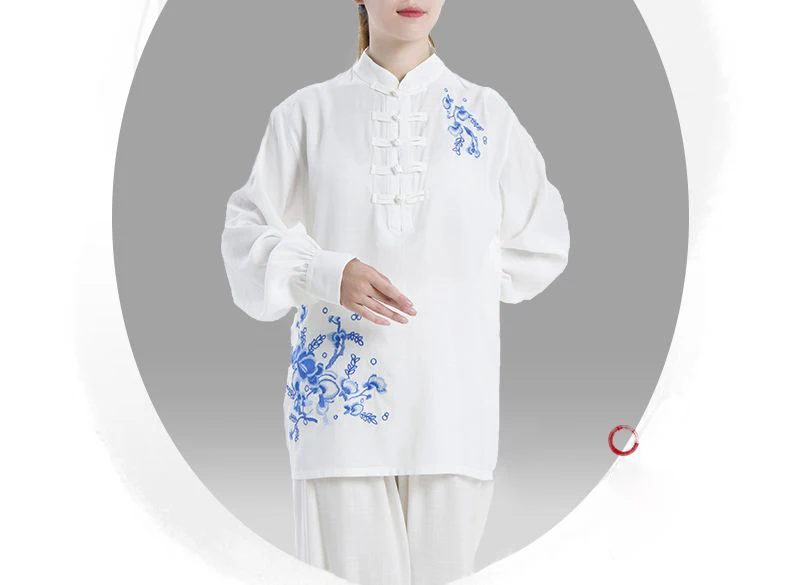 Женский костюм из хлопка и льна с вышивкой кунг фу женская одежда taijiquan