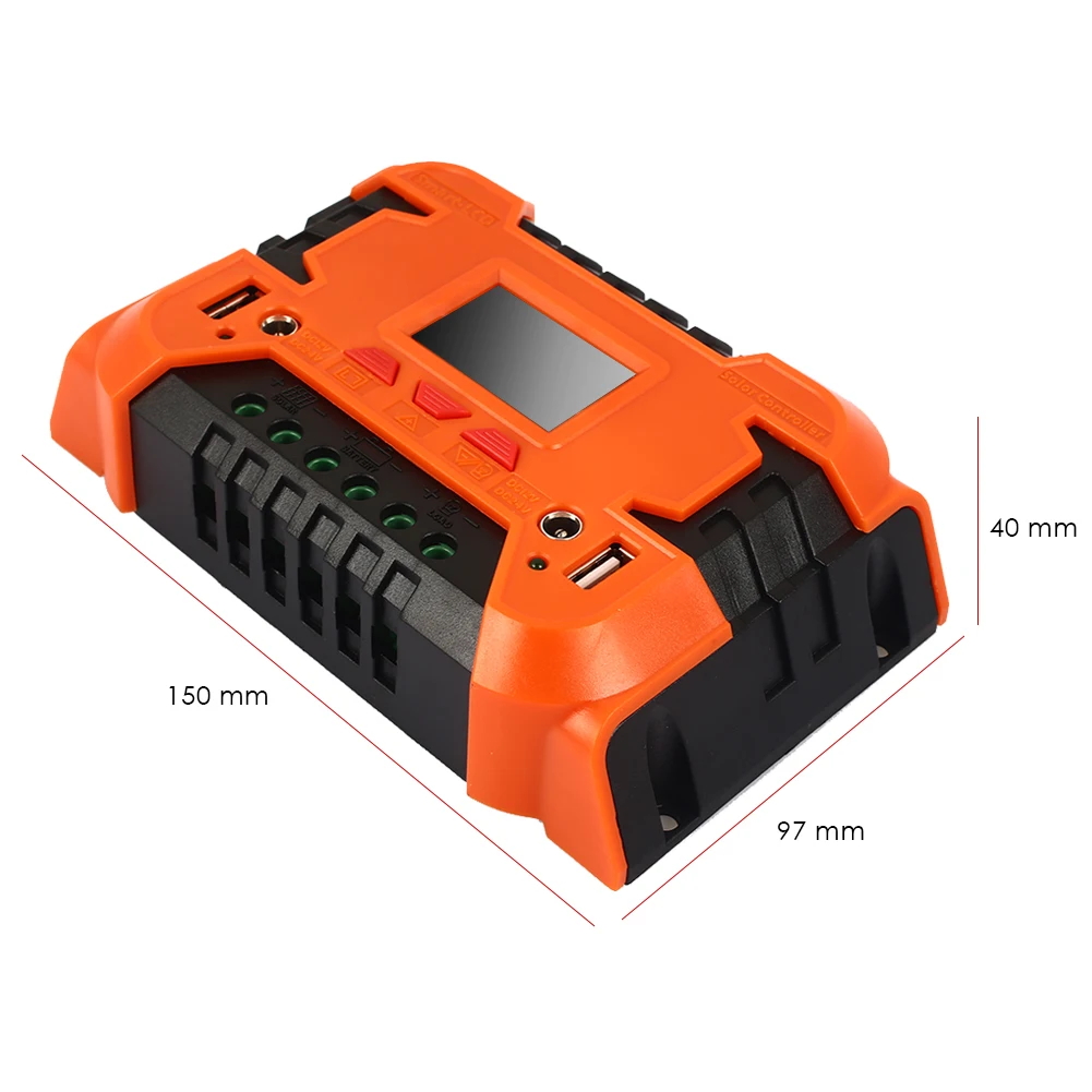Vehemo 10A 20A ШИМ Солнечный контроллер заряда энергии солнечной батареи Регулятор