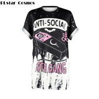 plstar cosmos 2019 summer new anti social 3d printing t shirt goth gang harajuku punk t shirt clothing tops plus size s 3xl