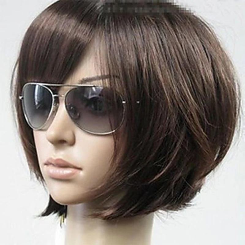 HAIRJOY Woman Vogue Brown Straight Short Synthetic Hair Wigs Free Shipping 6 Colors Available