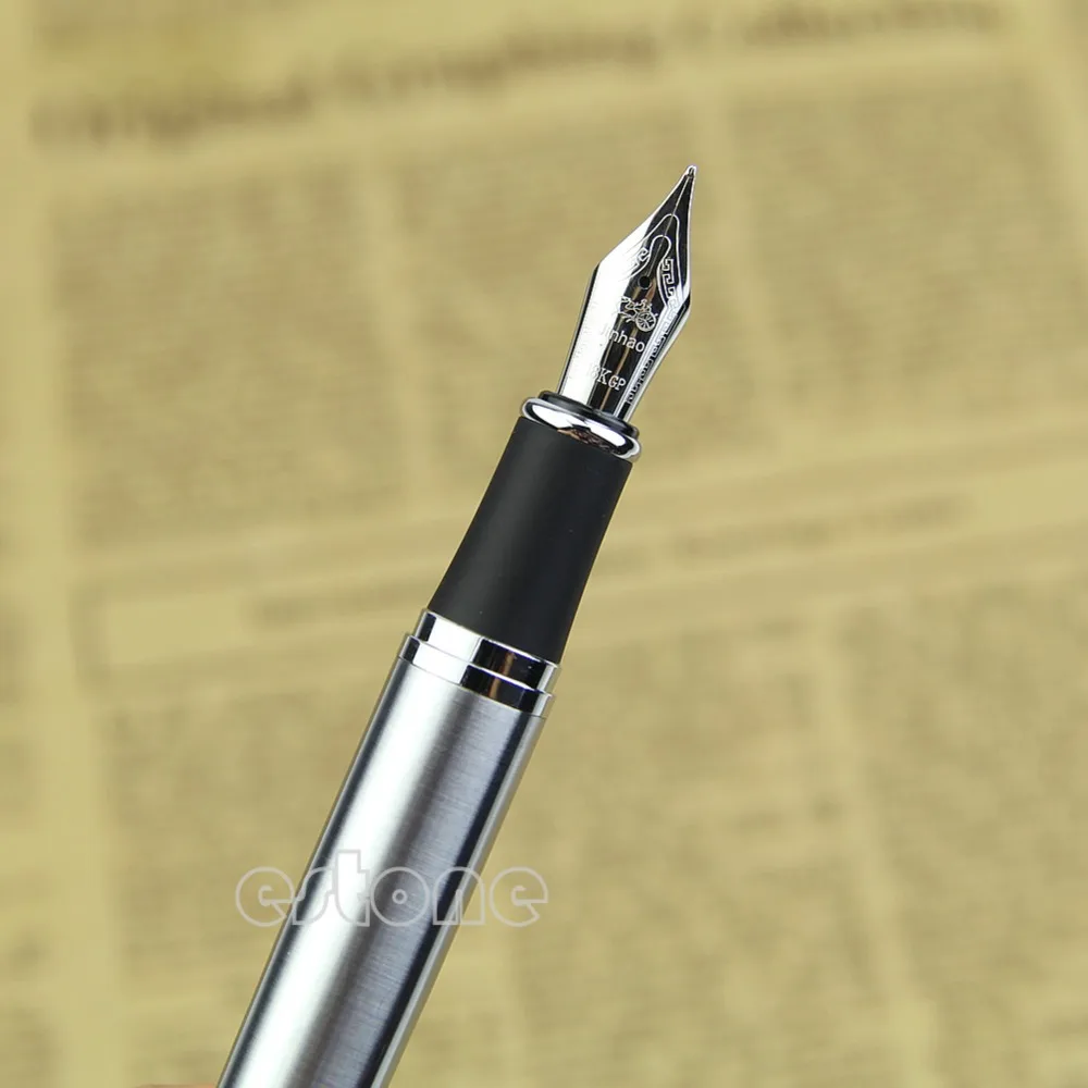 New Hot Jinhao X750 Silver Medium 18KGP Nib Fountain Pen Stainless Steel24#20 | Канцтовары для офиса и дома