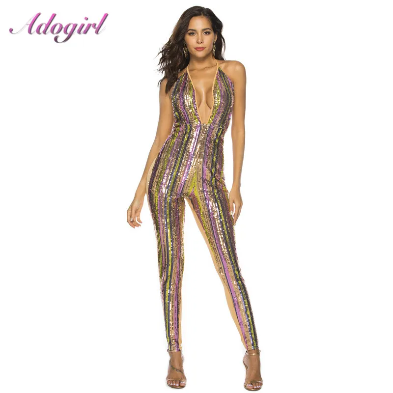 

Женский вечерний комбинезон на бретелях-спагетти, повседневный Облегающий комбинезон с лямкой на шее