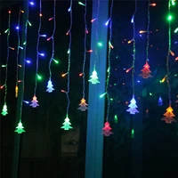 eu 220v 4 5m 96 led icicle led curtain string lights christmas fairy lights wedding garden garland new year window decoratio
