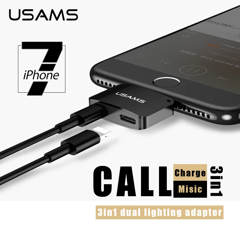 Baseus US-SJ138 Dual 2 в 1 Быстрая Зарядка Аудио и Зарядное Устройство адаптер для iPhone 7/7