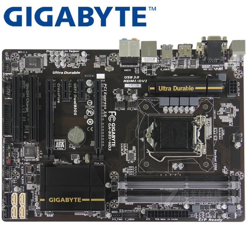 GIGABYTE GA-B85-HD3 настольная материнская плата B85 Socket LGA 1150 i3 i5 i7 DDR3 32G Micro-ATX UEFI биос оригинальная б/у материнская плата