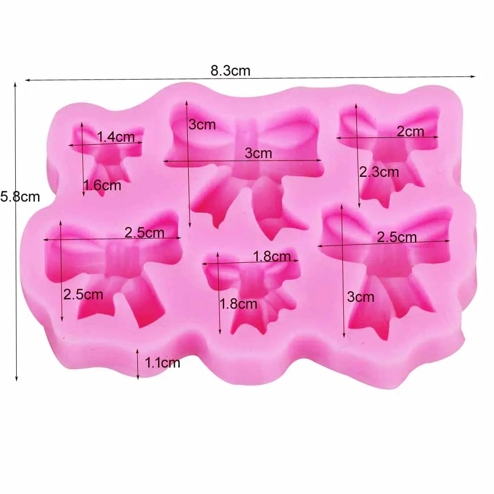 10PCS/SET Bow Tie Ribbon Silicone Cake Baking Molds Fondant Decorating Tools 3D Gumpaste Chocolate Candy Clay Moulds m871 | Дом и сад