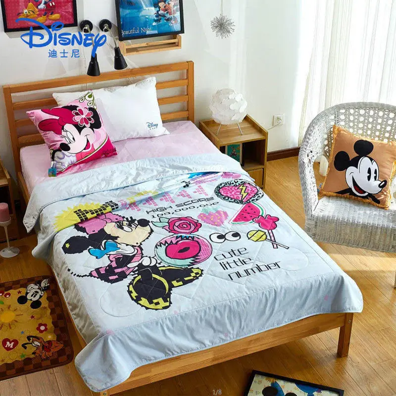 Disney Аутентичные HD 3D активная печать мультфильм Микки Маус одеяла, покрывала постельные принадлежности детские кровати дома спальни украшения