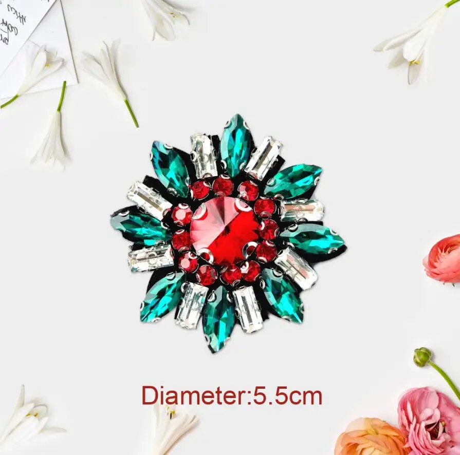 2 шт./лот ручной работы из бисера цветок стразами рука-штапельного вышитые