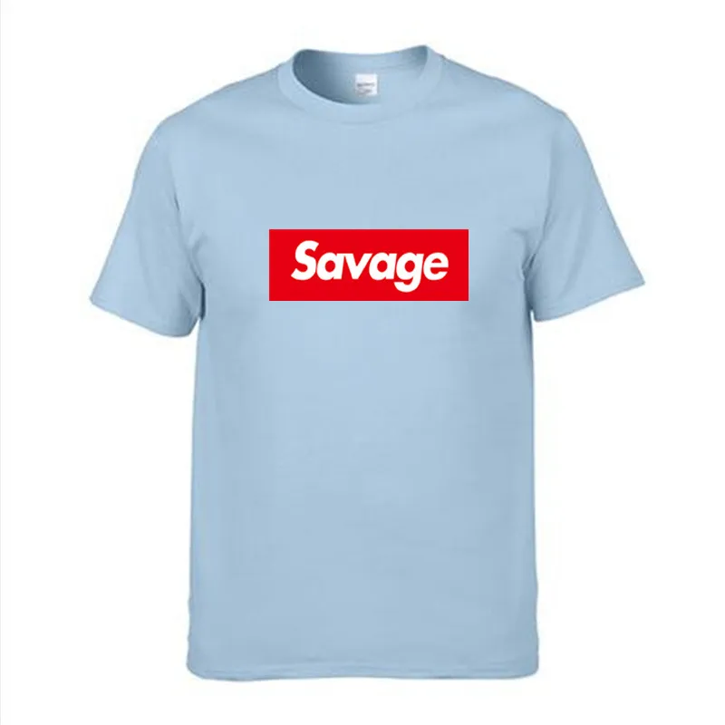 Mens suprem t shirts Savage T Shirt Parody No Heart X Mode Slaughter Gang ATL 100% Cotton short sleeved t-shirt Homme | Мужская одежда