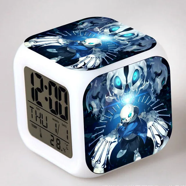 Красный Игровые часы Undertale светодиодный цифровой будильник цветной Flash reloj despertador Saat horloge digitale термометр часы для спальни - Цвет: Красный
