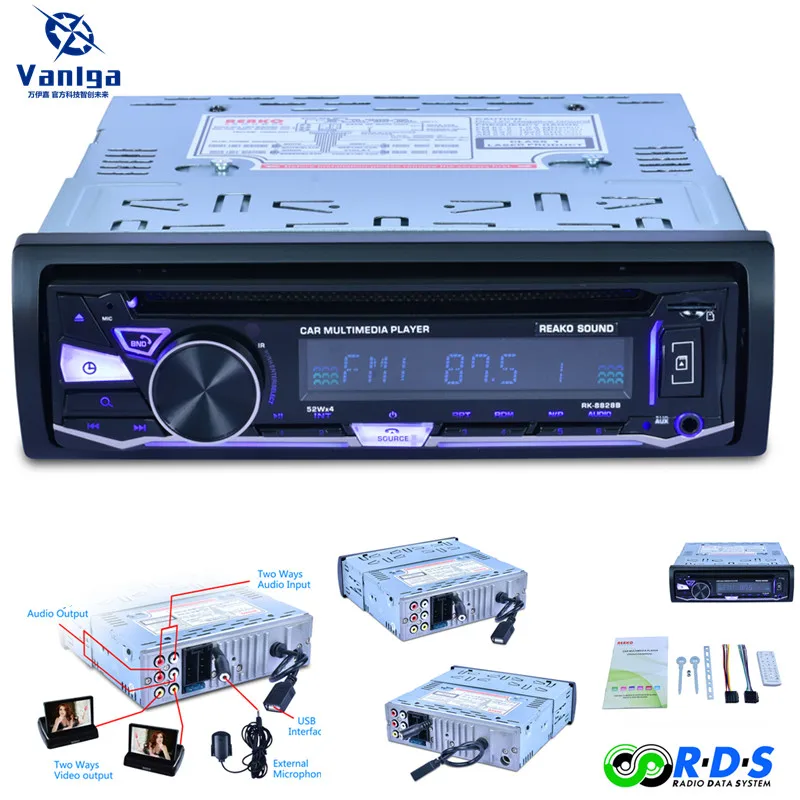 Автомагнитола dvd-плеер стерео FM MP3 аудио 12 в Bluetooth 5v-зарядное устройство USB SD MMC AUX RDS Автоэлектроника в-dash 1DIN Авторадио