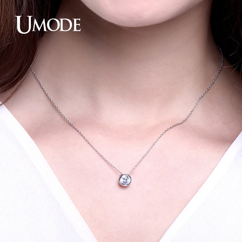 Женские ожерелья и подвески UMODE модные белого золота с 1ct AAA + CZ подарки AUN0034 |