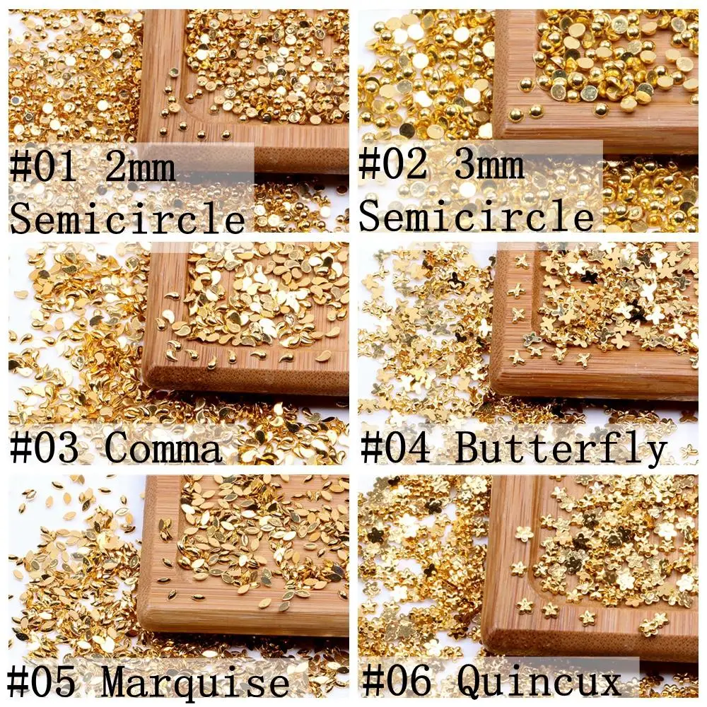 Много размеров около 10000 шт различных форм золотого покрытия Акриловые Плоские