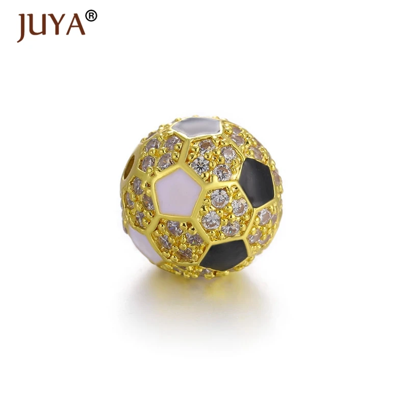 Бусины Juya Gold Black 10 мм из меди с микрозакрепкой циркона | Украшения и аксессуары