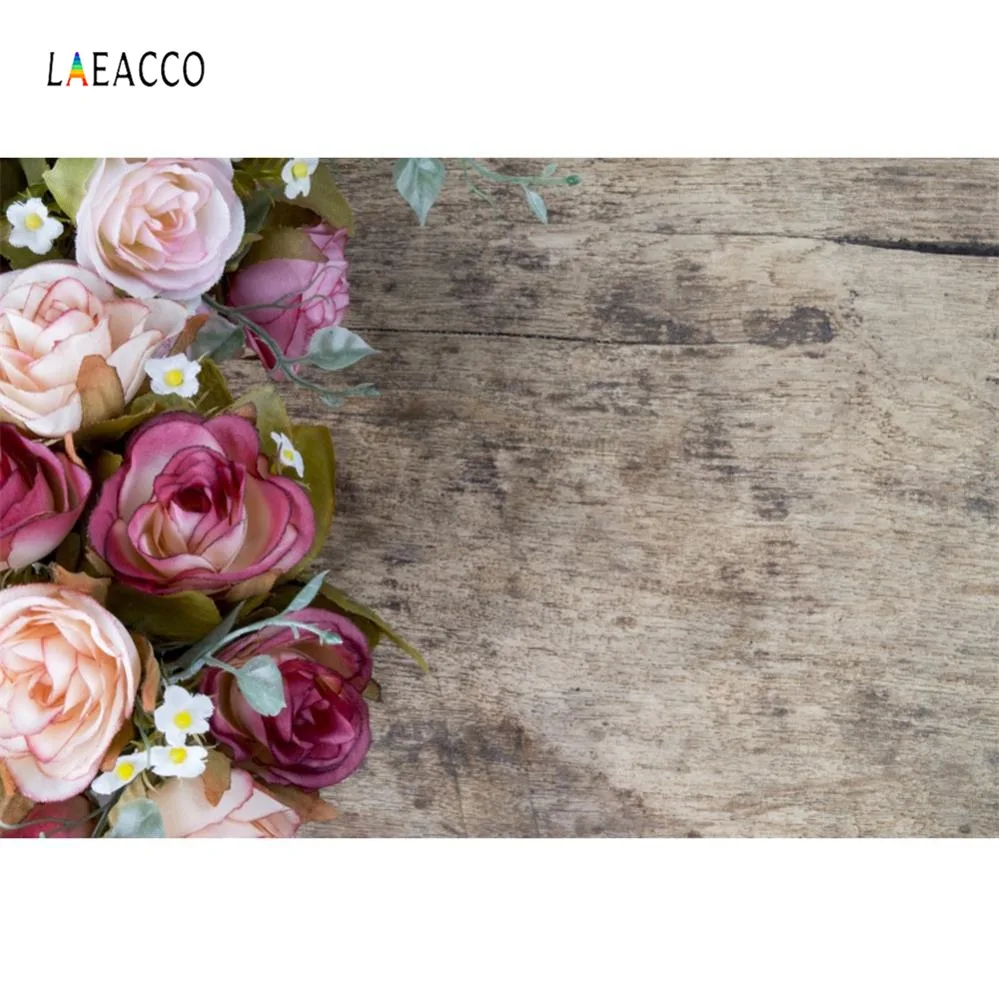 Laeacco темная деревянная доска цветы Акварельная детская еда ПЭТ портрет фото Фотофон фон фотосессия Фотостудия