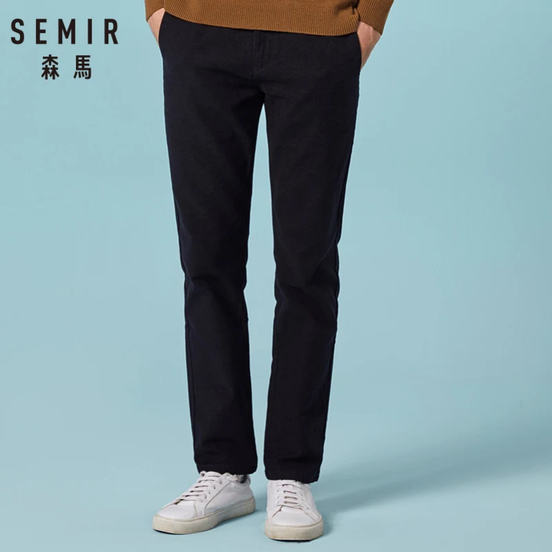 SEMIR мужские брюки без застежки с наклонным карманом спортивные эластичным