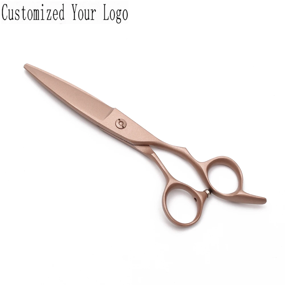 

9123# 6" 17cm Customized Logo JP 440C Professional Hairdressing Scissors Black Micro Sawtooth Cutting Shears Salon Hair Scissors