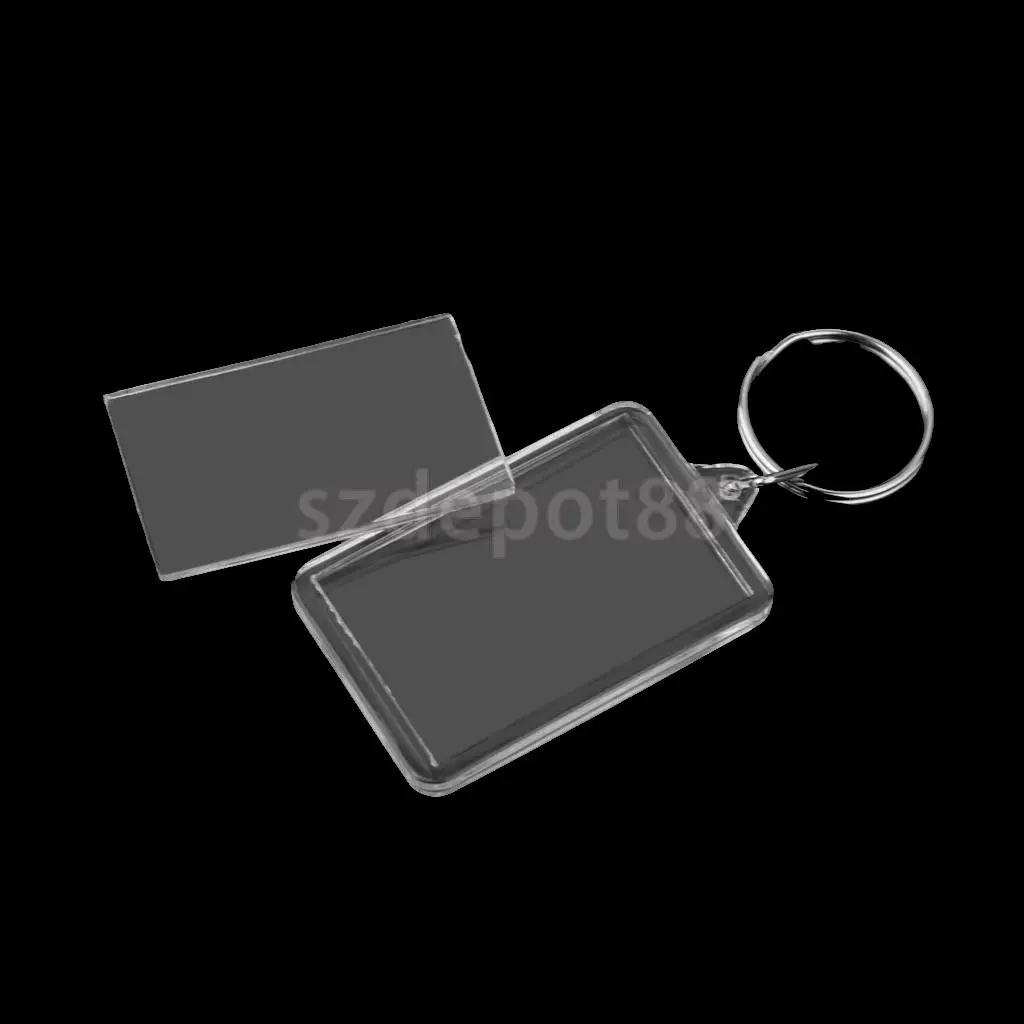 10x прямоугольная пустая вставка фоторамка сплит кольцо брелок 3 4*5 2 см|ring keychain|picture