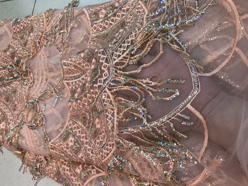 African 3D Flower Lace Fabric Embroidered Nigerian Laces Bridal High Quality French Tulle For Women ML6467 | Дом и сад