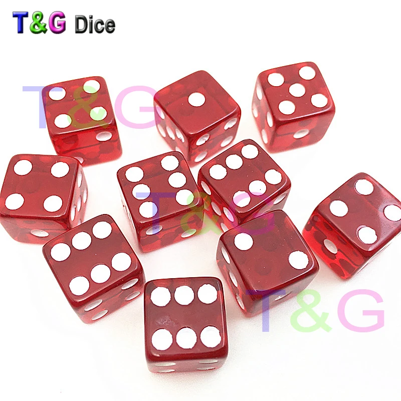10PCS 12MM High Quality Dice Marbled Transparent Solid Glitter effect in square corners Plastic cube d6 Gambling